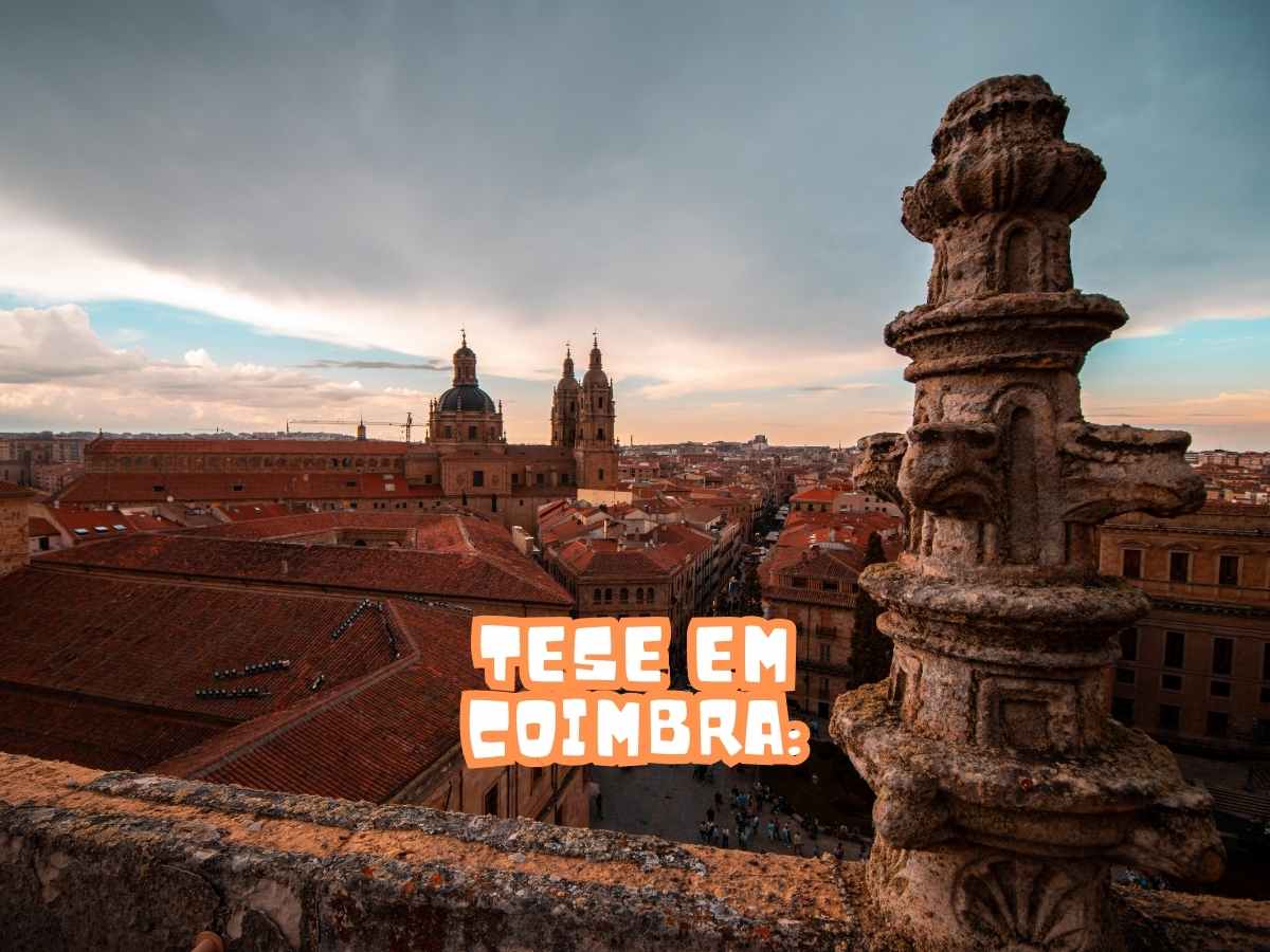 Vista panorâmica de Coimbra com a Universidade ao fundo, ideal para preparar a sua tese.